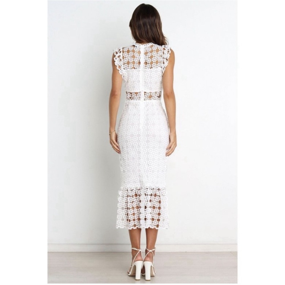 NWT Petal & Pup Lauren White Lace Midi Dress Women's 8- Bridal Shower Graduation - Picture 2 of 15
